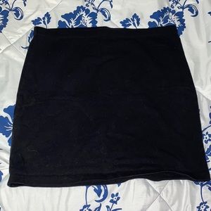 Black cotton mini skirt